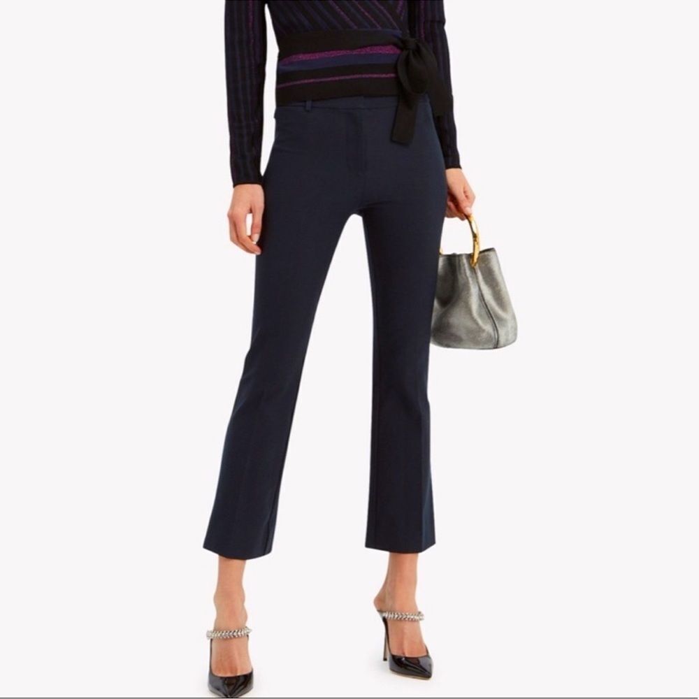 Derek Lam 10 Crosby Crop Flare Trouser Pant Black Size Small